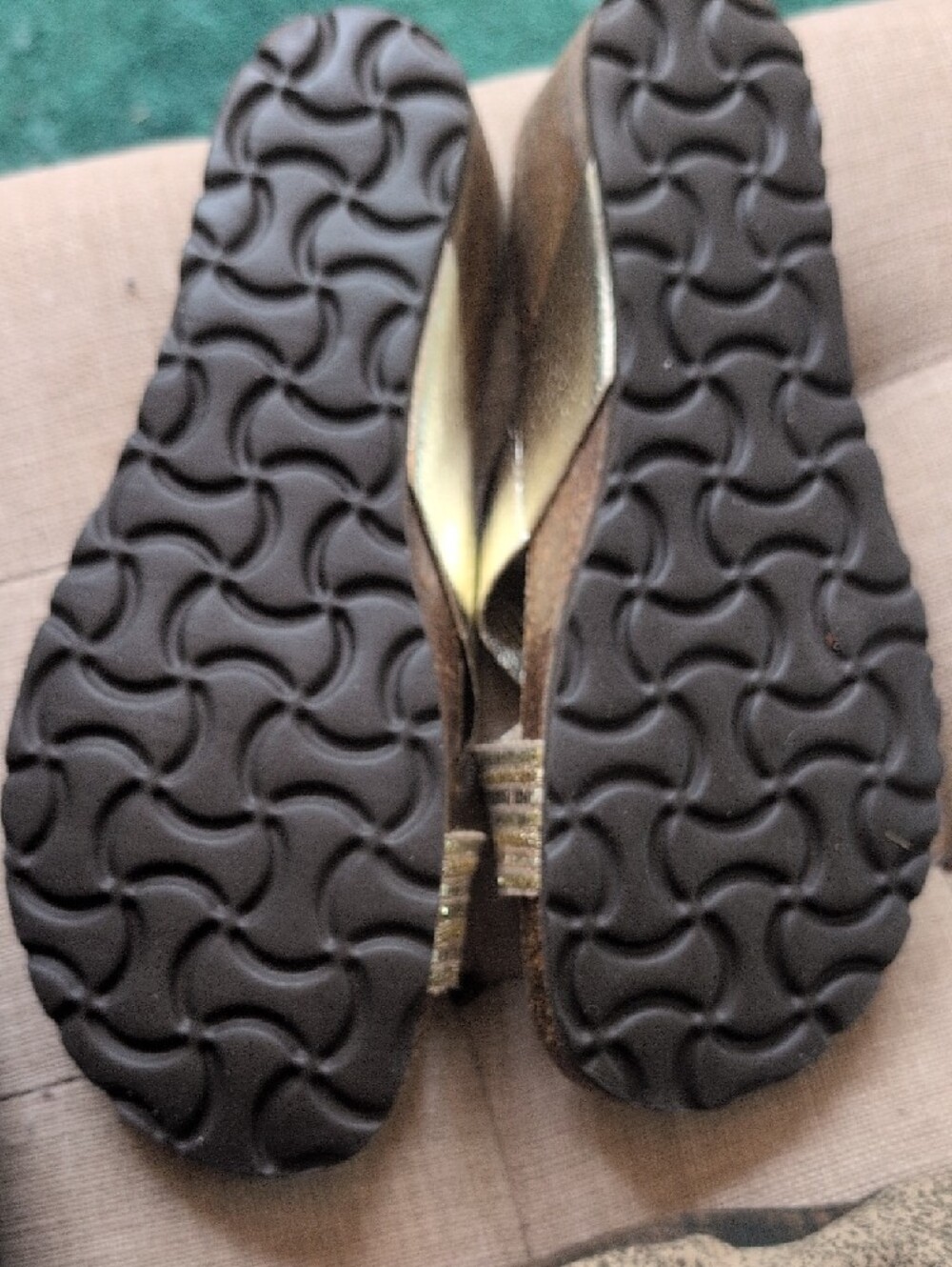 Italian Shoemakers Metallic Gold Crisscross Slide Sandals - Women - Picture 4 of 4